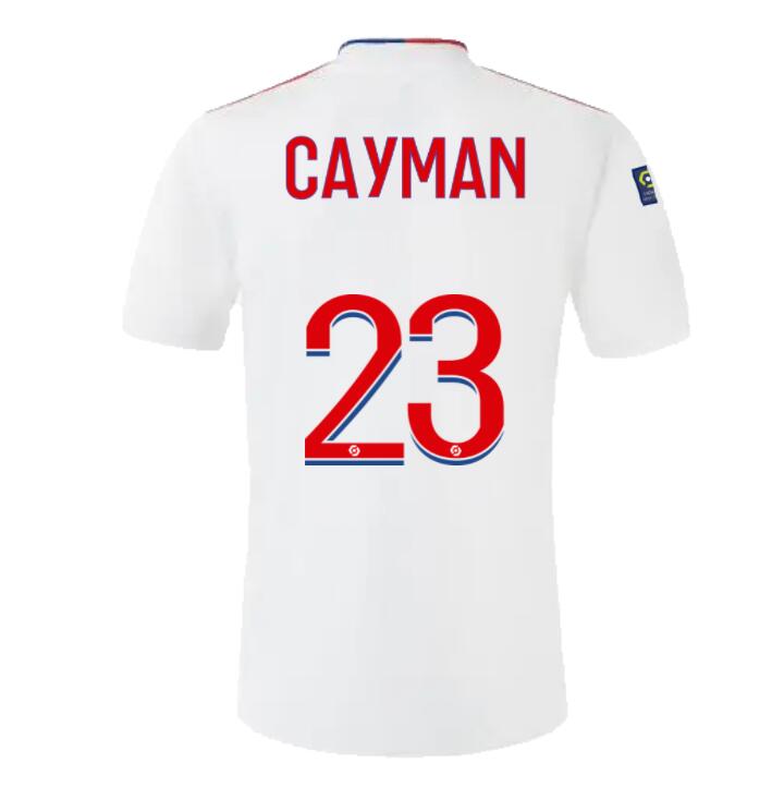 2021/22 Olympique Lyonnais Home Kit Soccer Jersey with CAYMAN 23 printing